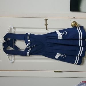 Hot Topic Sailor dress Hell Bunny Vixen XS in navy blue
